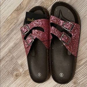 Birkenstock’s INSPIRED pink sparkle sandals